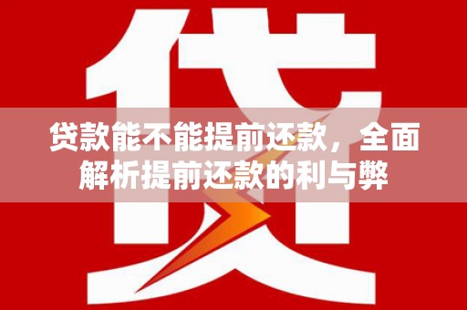 巴州贷款能不能提前还款，全面解析提前还款的利与弊
